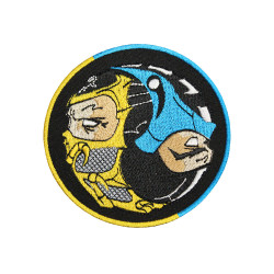 Game FIghter MK 11 SubZero / Scorpion Embroidered Sew-on / Iron-on / Velcro Patch Game FIghter MK 11 SubZero / Scorpion Embroidered Sew-on / Iron-on / Velcro Patch