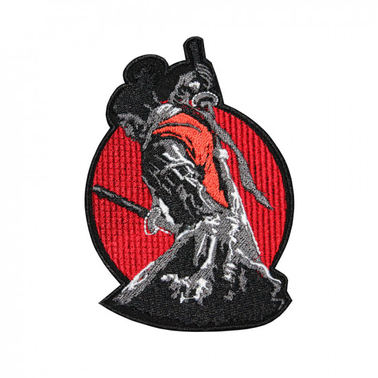 Samouraï de jeu SEKIRO à manches rouges brodées à coudre / thermocollantes / velcro
