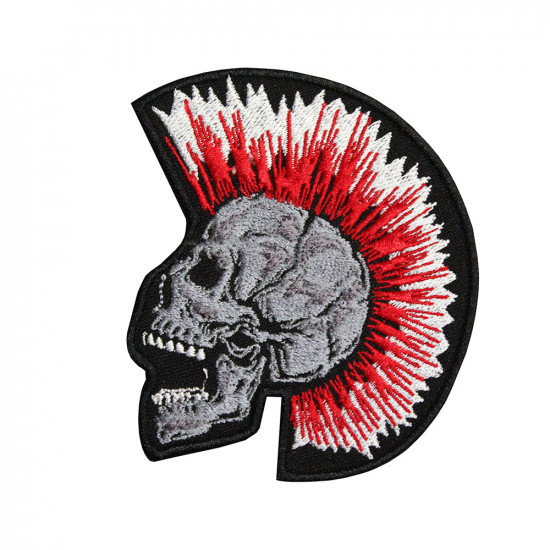 Tatouage crâne rouge Punk brodé à coudre / thermocollant / patch velcro