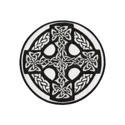 Keltisches Kreuz mit gesticktem Ornament zum Aufnähen / Aufbügeln / Klettverschluss Keltisches Kreuz mit gesticktem Ornament zum Aufnähen / Aufbügeln / Klettverschluss