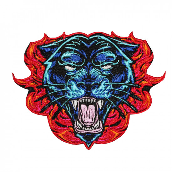 Panther on the Fire Tattoo Embroidery Sew-on / Iron-on / Velcro Patch