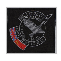 Raumfahrtprogramm Juno Mission Sleeve Patch Sojus TM-12 # 2 Raumfahrtprogramm Juno Mission Sleeve Patch Sojus TM-12 # 2