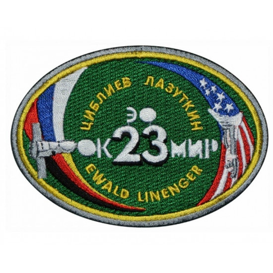 Programa espacial de la Unión Soviética Parche cosido ruso de manga Soyuz TM-25