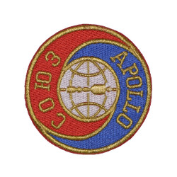 Space Apollo Soviet Soyuz Program Handmade Embroidery Patch USSR-USA 1975 #2 Space Apollo Soviet Soyuz Program Handmade Embroidery Patch USSR-USA 1975 #2