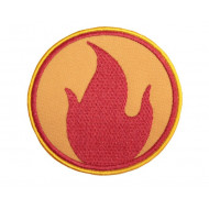 Parche bordado cosido a mano Team Fortress 2 Pyro rojo / azul Parche bordado cosido a mano Team Fortress 2 Pyro rojo / azul