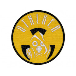 Gas Mask Stalker Airsoft Game Yellow Embroidered Sew-on Patch #4 Gas Mask Stalker Airsoft Game Yellow Embroidered Sew-on Patch #4