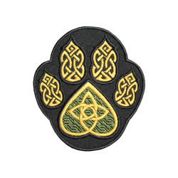 Celtic ornament Paw trail wolf  embroidered patch Celtic ornament Paw trail wolf  embroidered patch