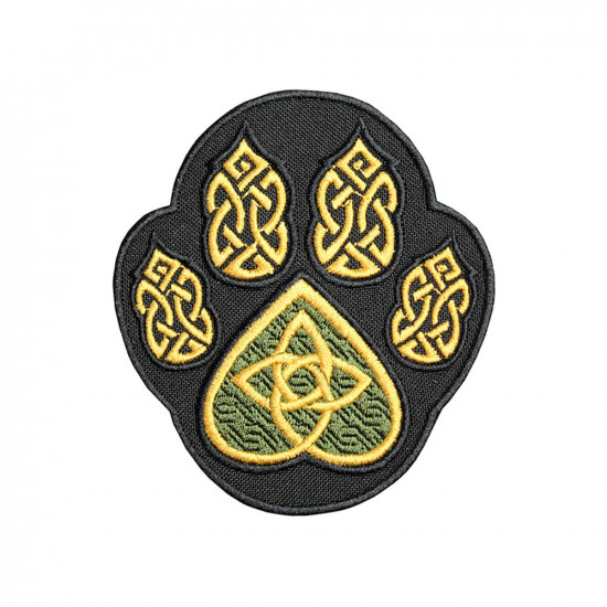Celtic ornament Paw trail wolf  embroidered patch