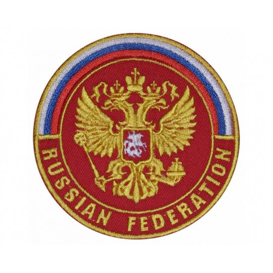 Escudo de la Federación de Rusia bordado Escudo de armas soviético Parche hecho a mano