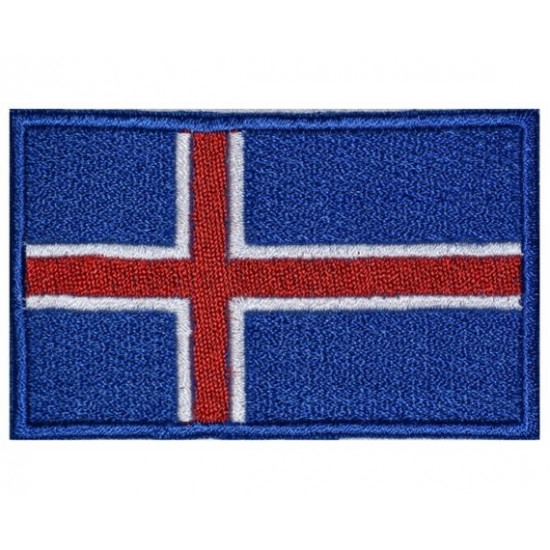 Drapeau de l'ISLANDE Patch brodé à coudre original à la main