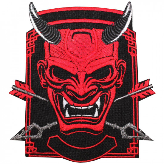 Oni démon samouraï brodé personnalisé à coudre / fer sur / patch Velcro