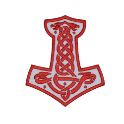 Mjolnir Thor's Hammer Embroidered Sew-on Handmade Sew-on patch Mjolnir Thor's Hammer Embroidered Sew-on Handmade Sew-on patch