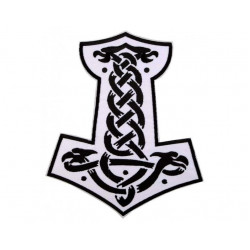 Mjolnir Thor's Hammer Jacket Embroidered Sew-on Handmade Patch #9 Mjolnir Thor's Hammer Jacket Embroidered Sew-on Handmade Patch #9