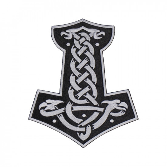 Mjolnir Thor's Hammer Jacket Embroidered Sew-on Handmade Patch #9