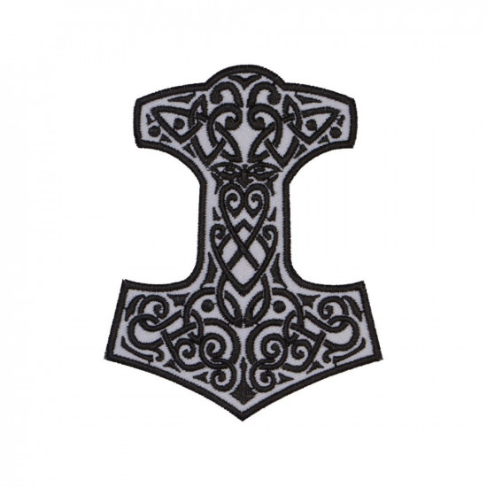 Mjolnir Thor's hammer jacket embroidered big Celtic Sew-on Handmade patch #3 