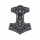 Mjolnir Thor's hammer jacket embroidered big Celtic Sew-on Handmade patch #3 