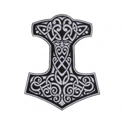 Mjolnir Thor's hammer jacket embroidered big Celtic Sew-on Handmade patch #3  Mjolnir Thor's hammer jacket embroidered big Celtic Sew-on Handmade patch #3