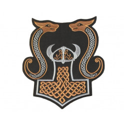 Mjolnir Thor's Hammer Jacket Embroidered Sleeve Sew-on Big Patch #3 Mjolnir Thor's Hammer Jacket Embroidered Sleeve Sew-on Big Patch #3