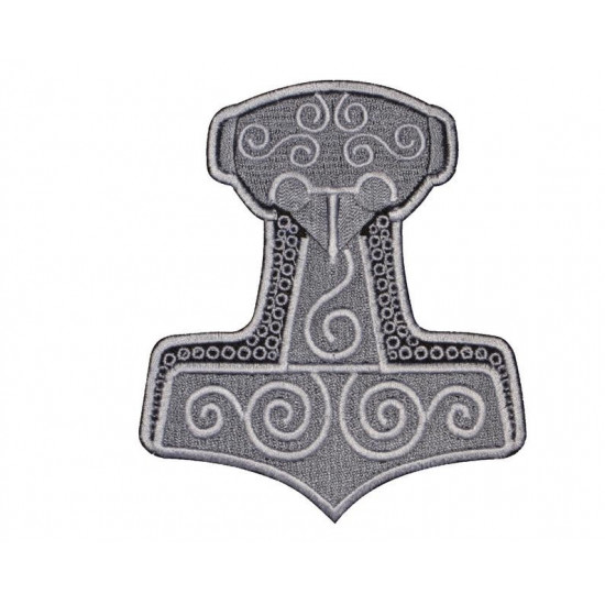 Mjolnir Thor's Hammer Embroidered Sew-on Machine Patch #2
