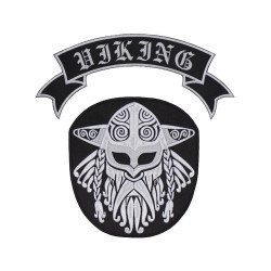 Viking Celtic Ornament White-Black Handmade Embroidered Sew-on Strip Viking Celtic Ornament White-Black Handmade Embroidered Sew-on Strip