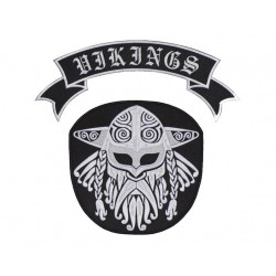 Viking Norse Mythology Ornament Black-White Embroidered Sew-on Handmade Scandinavian Patch Viking Norse Mythology Ornament Black-White Embroidered Sew-on Handmade Scandinavian Patch