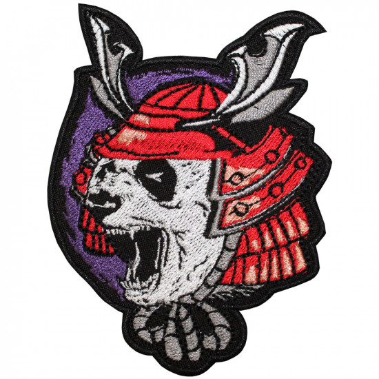 Samurai Panda Embroidery Sleeve Sew-on / Iron-on / Velcro Patch
