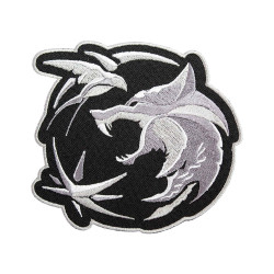 Witcher Wolf Logo Embroidery Sleeve Sew-on / Iron-on / Velcro Patch Witcher Wolf Logo Embroidery Sleeve Sew-on / Iron-on / Velcro Patch