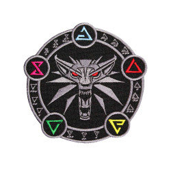 Witcher Magic Runes Embroidery Sleeve Sew-on / Iron-on / Velcro Patch Witcher Magic Runes Embroidery Sleeve Sew-on / Iron-on / Velcro Patch