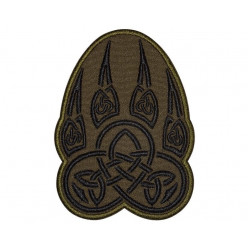 Paw trail wolf Celtic knot embroidered Sew-on Handmade patch Paw trail wolf Celtic knot embroidered Sew-on Handmade patch