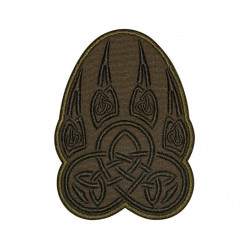 Paw trail wolf Celtic knot embroidered Sew-on Handmade patch Paw trail wolf Celtic knot embroidered Sew-on Handmade patch