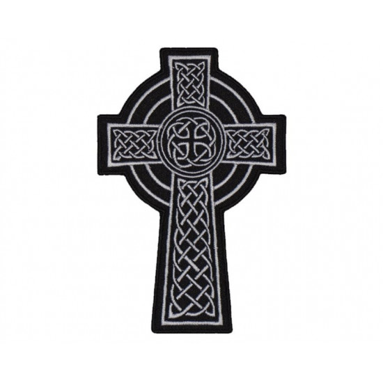 Celtic Ornament Cross Sew-on Embroidery Machine Patch