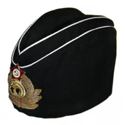 Soviet fleet   naval admiral's summer black hat pilotka Soviet fleet   naval admiral's summer black hat pilotka