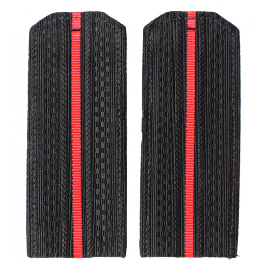   Marines Officer black shoulder boards with one red strip
