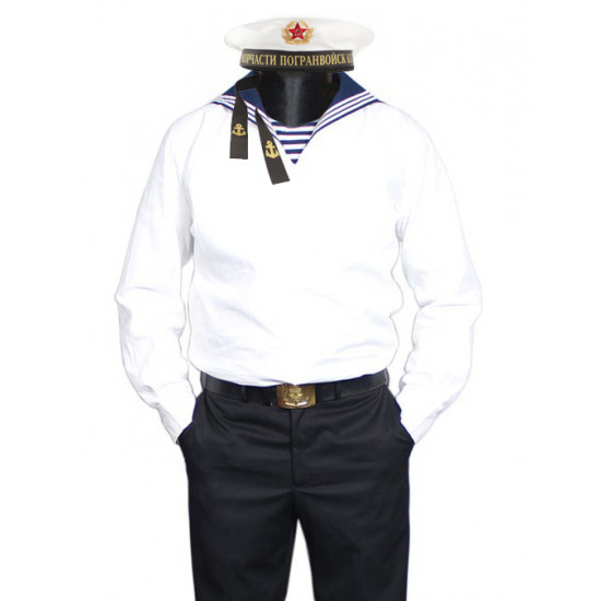 White soviet /   naval sailor parade uniform with collar