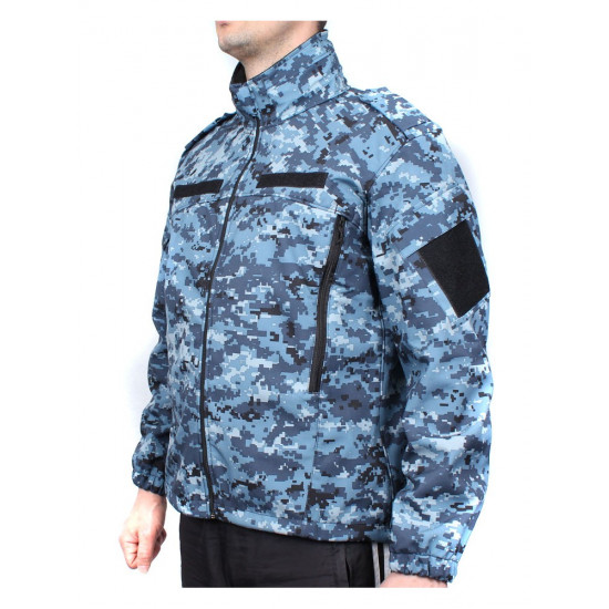 Veste camo tactique avec capuche Veste pixel bleue