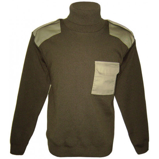 Warm tactical sweater Woolen Winter jacket Turtleneck Khaki sweater