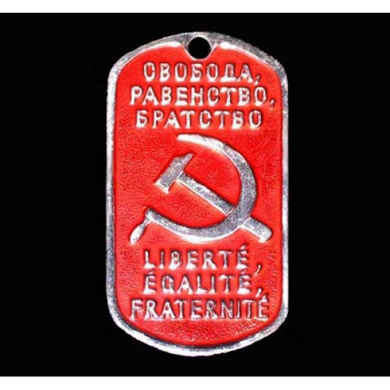 Soviético / igualdad de la placa de identificación rusa, libertad, hermandad