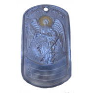 Religious metal tag "saint angel keeper" Religious metal tag "saint angel keeper"