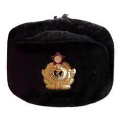 Soviet army   naval officer fur winter black hat ushanka earflaps Soviet army   naval officer fur winter black hat ushanka earflaps