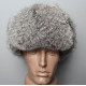 Soviético / piel del conejo mullida suave original rusa sombrero de invierno ushanka gris