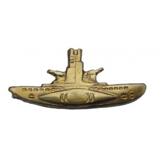 Soviet golden submarine commander metal badge navy ussr