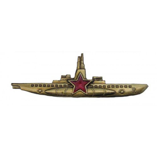 Soviet golden submarine commander naval badge navy ussr