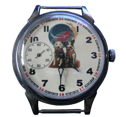 Molnia Molnija Belka and Strelka space dogs dial Wrist Watch Made