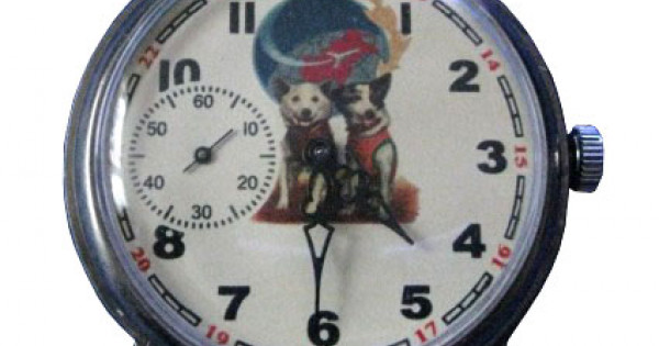 Molnia Molnija Belka and Strelka space dogs dial Wrist Watch Made