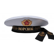 Soviet Navy Fleet Visorless White Hat with Black Stripe