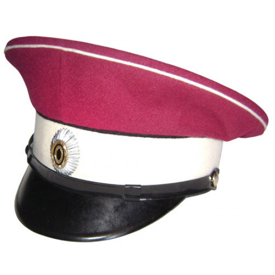 White guard visor cap of general drozdov regiment hat