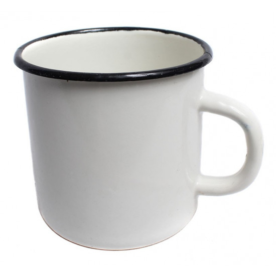 Enamel mug   white Soviet Union enamel cup
