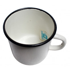 Enamel mug   white Soviet Union enamel cup Enamel mug   white Soviet Union enamel cup