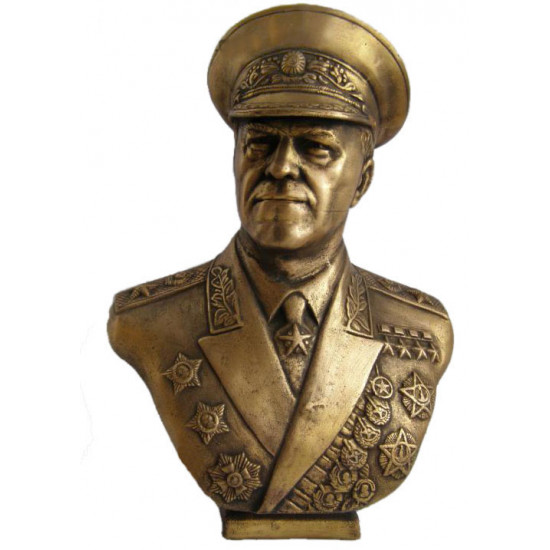   big bronze soviet bust of marshall zhukov