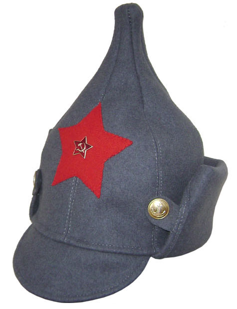 ウールの冬の帽子budenovkaが耳おおいで灰色にするソビエトrkka歩兵